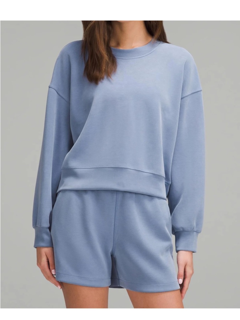 lululemon athletica Light Blue Crew Neck Sweatshirt